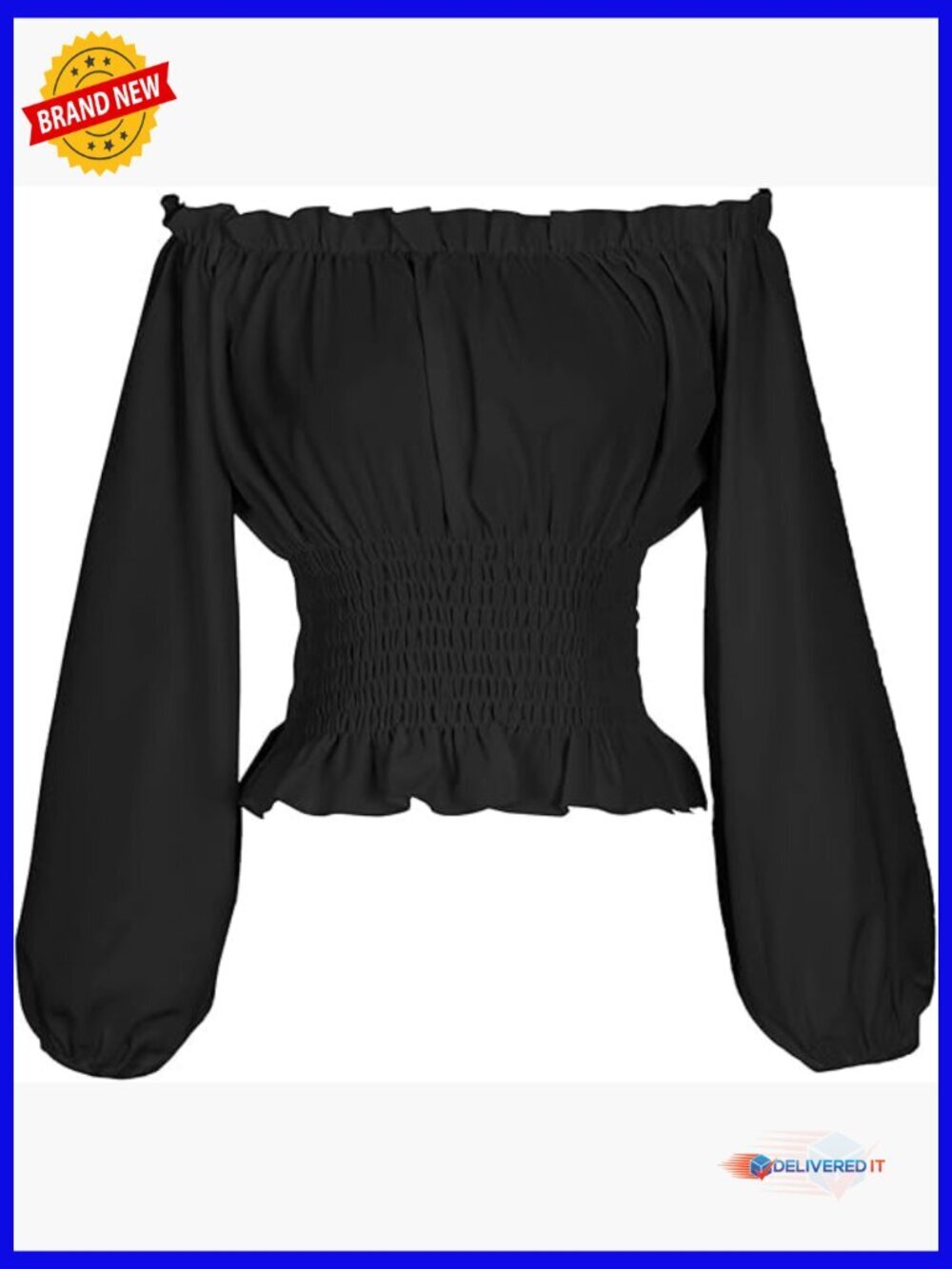 Renaissance Peasant Blouse Off Shoulder Long Sleeve Top Medieval Pirate Corset